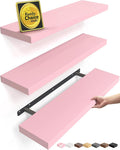 BAYKA Pink Floating Shelves 22.5in, Wall Mounted by Bayka
