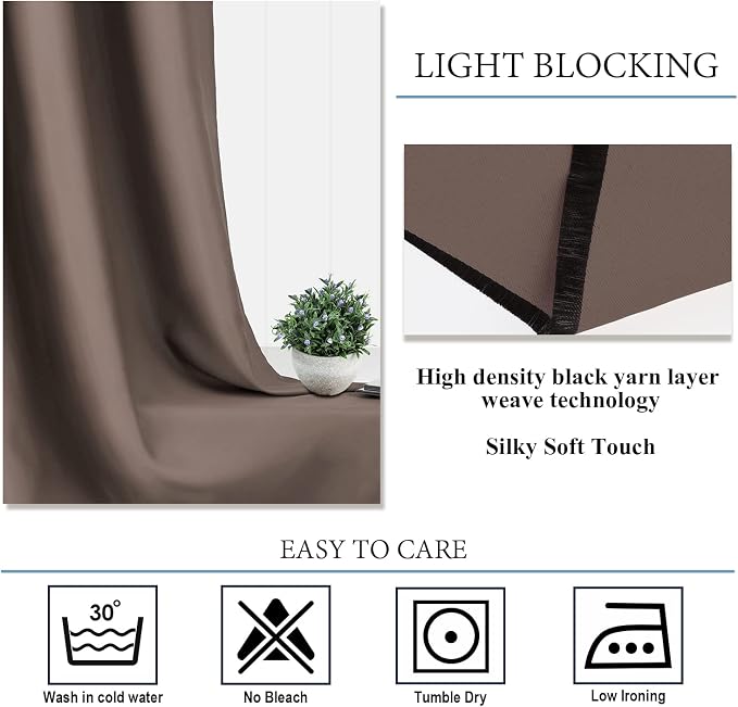 Diraysid Cappuccino Grommet Blackout Curtains - Image 6
