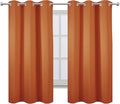 Orange Blackout Curtains 38 x 63 Inch Length/Set of 2 Curtain Panels/Thermal by Lemomo