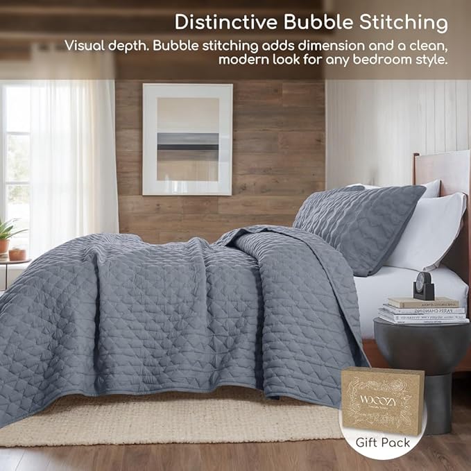 WDCOZY Blue Twin Quilt Size Bedding Sets - Image 4