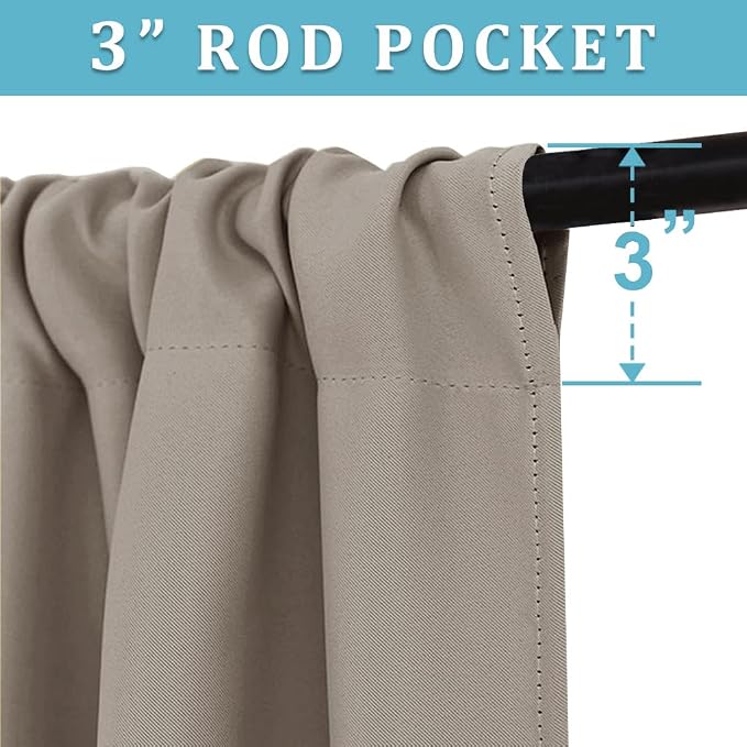 RYB HOME Cafe Blackout Curtains 24 inch Length - Image 4