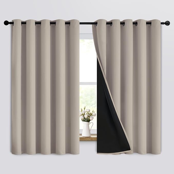 Yakamok Natural Blackout Curtains 63 inches Long by Yakamok