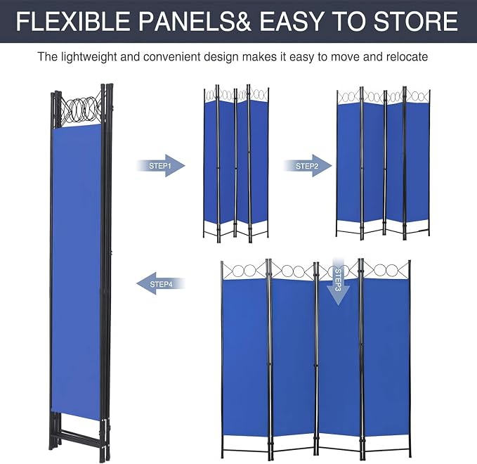 Room Divider 4 Panels 6FT Room Divider - Image 4