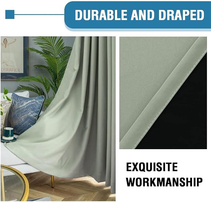 H.VERSAILTEX Blackout Curtains 90" Long 100% Light Blocking Thermal Insulated - Image 4