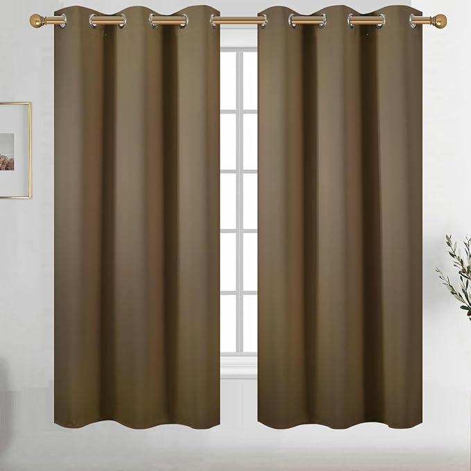 Diraysid Brown Grommet Blackout Curtains by Diraysid%2C+refresh+your+life