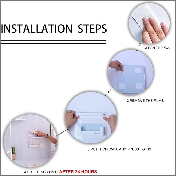 Bedside Shelf - Stick On Wall Mounted Bed Room, Office Adhesive Floating - Image 7