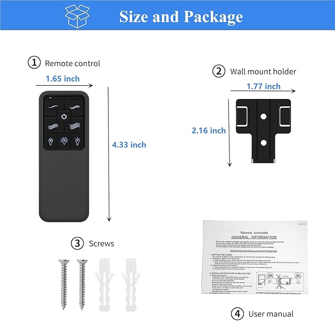 Replacement Remote for Westinghouse Ceiling Fan Remote 7787900 7788200, 4-Speed Dimming Fan Remote Control with Backlit Buttons,Easy to Set with Mount Holder-Remote only