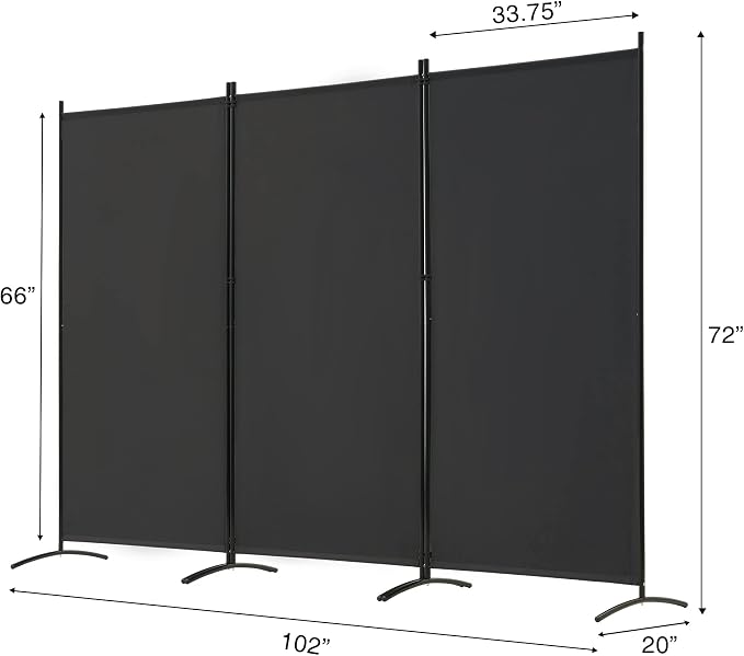 Spurgehom 3 Panel Room Divider Folding Partition Privacy Screens | Freestanding - Image 5