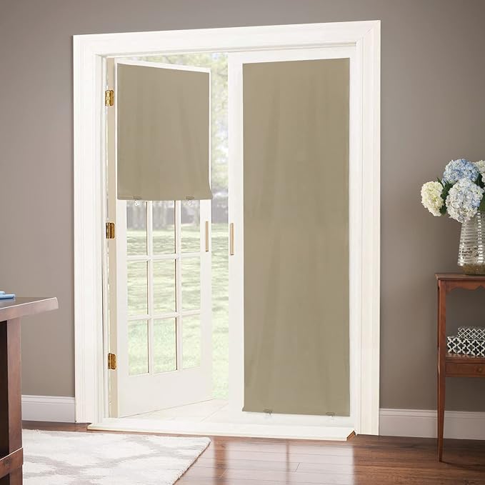 LazBlinds 100% Blackout Door Curtain, 1 Panel | No tools No Drill Cordless by LazBlinds