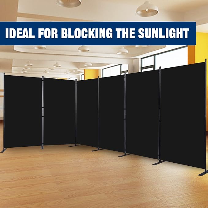 Room Divider 6 Panel-204''Wide, 6FT Room Dividers and Folding Privacy Screen | - Image 7