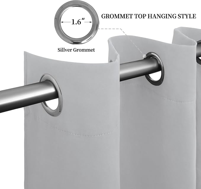 Easy-Going Blackout Curtains for Bedroom, Solid Thermal Insulated Grommet and - Image 5
