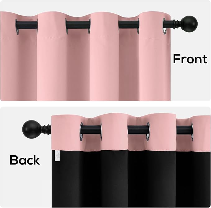 Yakamok Peach Pink Blackout Curtains 63 inches Long - Image 6