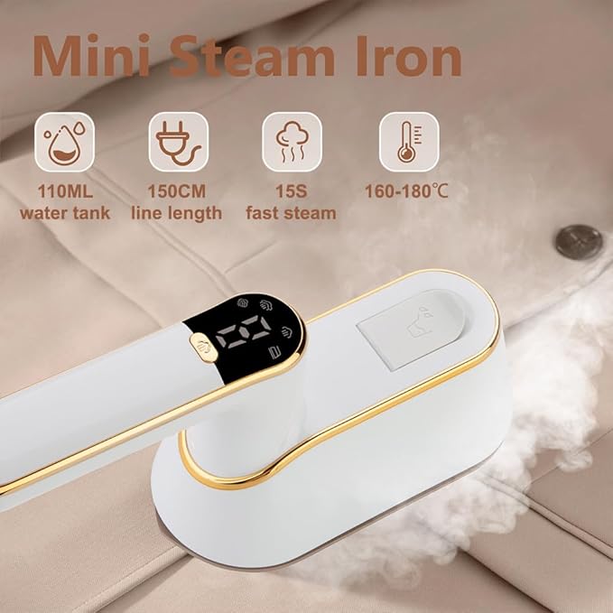 Steamer Iron,3-speed Adjustment Electric Ironing Machine 180° Rotatable Wet & Dry for Powerful Clothes Wrinkle Removal