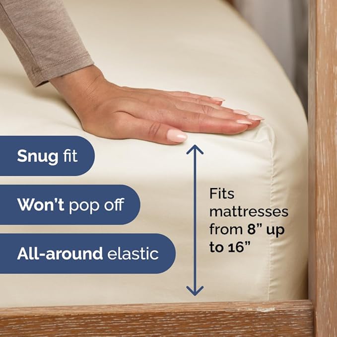Full XL Bed Sheet Set - 4 Piece Extra Long Extended Full XL Sheets - Soft, Breathable & Cooling - Fits 8” to 16" Mattress w/ Deep Pockets - 54" x 80" - Easy-Fit, Wrinkle & Fade Resistant - Off White