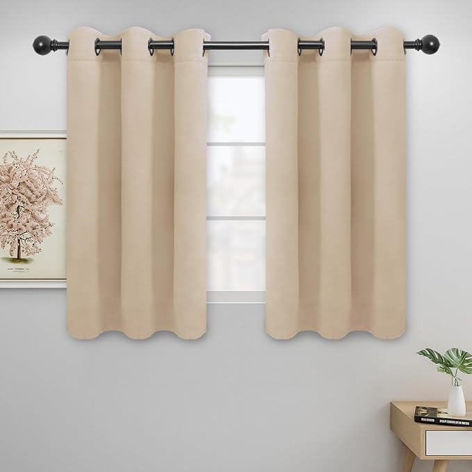 Easy-Going Thermal Grommet Blackout Curtains, 2 Panels 42x45 in, Noise Reduction by Easy-Going