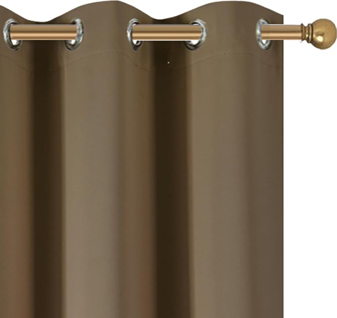 Diraysid Brown Grommet Blackout Curtains - Image 7