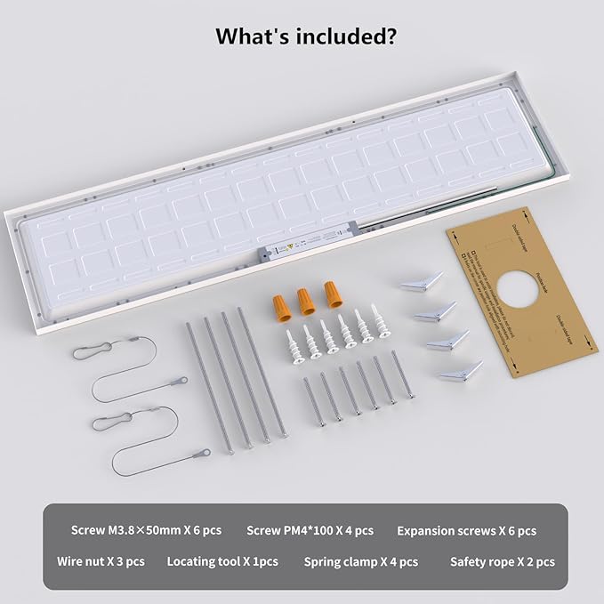 AIKVSXER 24 Pack 1x4 LED Flat Panel Light, 50W 5500LM Surface Mount Ceiling Fixture, 3CCT (3000K/4000K/5000K), Ultra-Thin 48In, 10-100% Triac Dimmable for Kitchen, Garage, Office, Basement