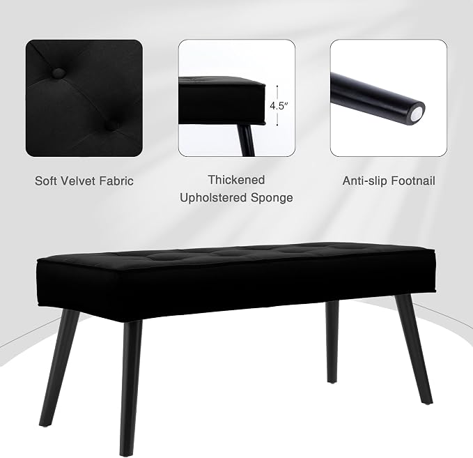 LOULENS Entryway Bench, Button Tufted, Upholstered Bench - Image 5