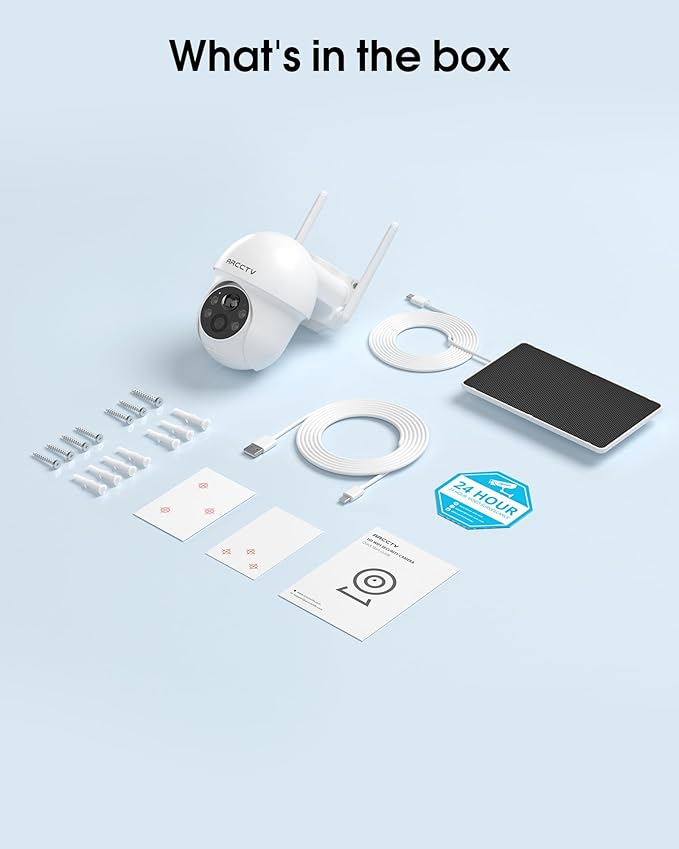 ARCCTV Solar Security Cameras Wireless Outdoor, 4MP 360° View Battery Powered Outdoor Camera, Night Vision with Spotlight, 2-Way Audio, PIR Motion Sensor, 2.4G/5G Dual Band WiFi, SD/Cloud Storage