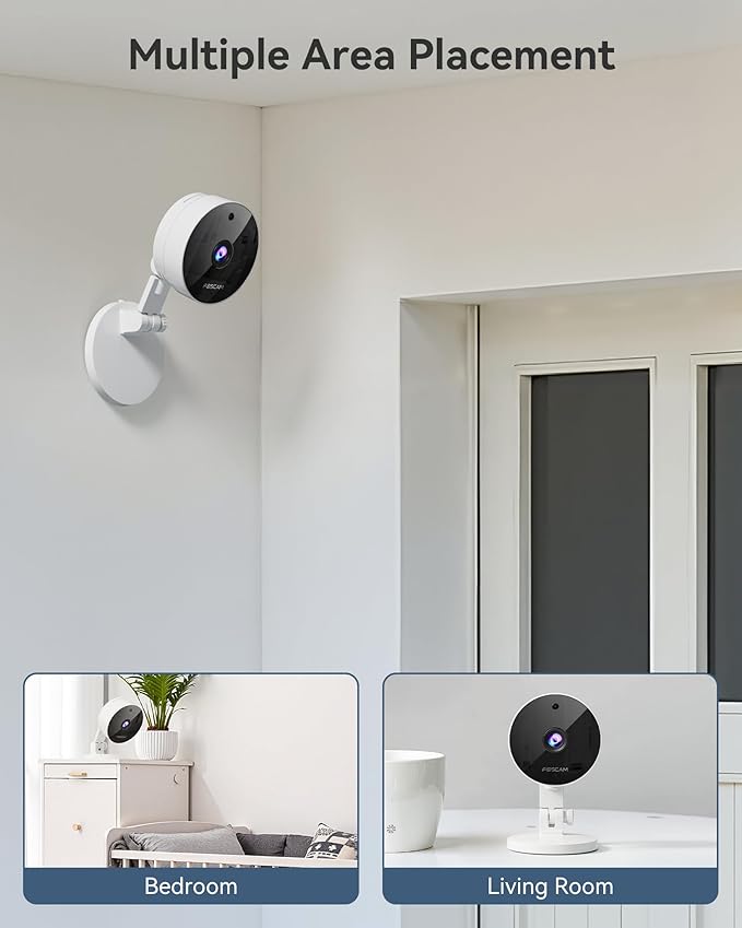 FOSCAM 3K 5MP Security Camera Indoor, 2.4g & 5g WiFi Magnetic Mini Dog/Cat/Pet/Baby Camera, Smart Motion Detection, 20X Zoom, 2-Way Audio, Night Vision, Home Monitor Compatible with Alexa & Google