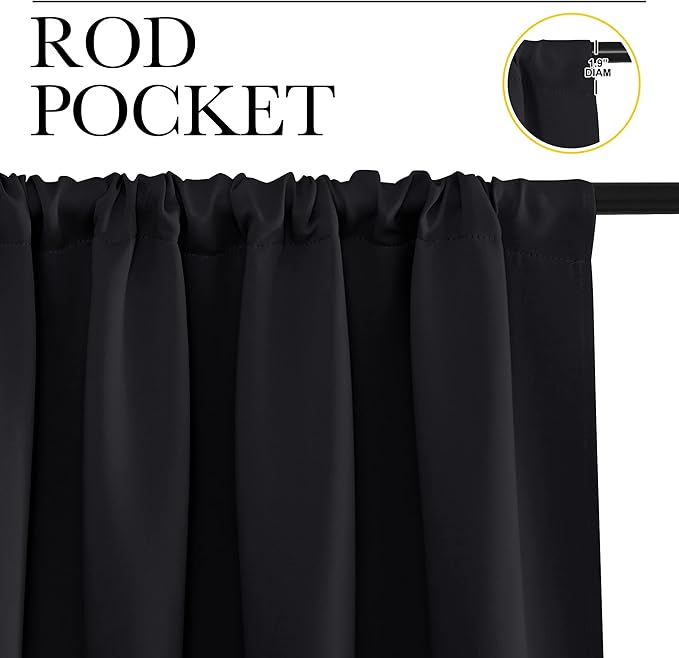 NICETOWN Black Blackout Curtain Blinds - Image 2