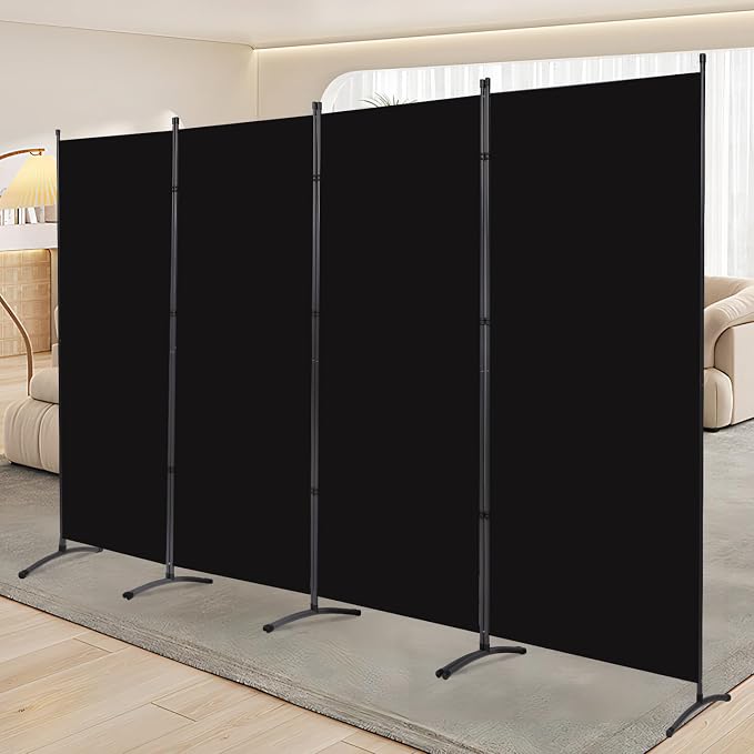 4 Panel Folding Room Divider, Sturdy Frame Freestanding Wall Divider | by YASRKML