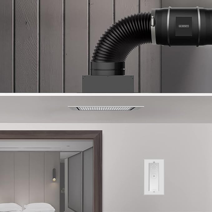 AC Infinity CLOUDWAY Whole House EC Fan S10, 1200 CFM with Remote 10-Speed Wireless Fan Controller, 10” Ceiling Mount House Attic Vent, Exhaust Home Ventilation System