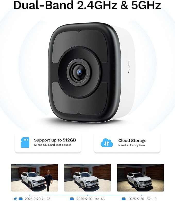 LongPlus 5MP Safe View Window Camera: 2 Packs 3K Window Cameras for Home Security Indoor & Outdoor, Anti-Glare Color Night Vision, Human/Car Detection, 24/7 Recording, No Drill Ideal for Apartment