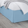 Full Bed Skirt, Luxury 14 Inch Drop Light Blue Pleated Bed Skirt, Double Brushed Microfiber, Box Pleat Design, Wrinkle & Fade Resistant, Easy Fit Tailored Bedskirt for Full Size Beds
