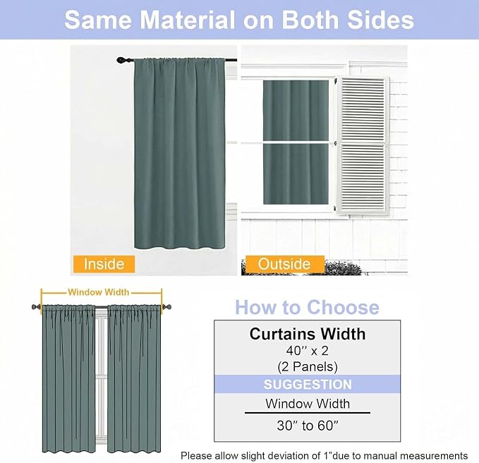 Simplebrand Ava Dark Green Short Blackout Curtains - Image 9