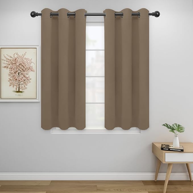 Easy-Going Thermal Grommet Blackout Curtains, 2 Panels 34x45 in, Camel | by Easy-Going