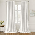 MIULEE White Velvet Pinch Pleat Blackout Curtains W52 X L84 Inches | 2 Panels by MIULEE
