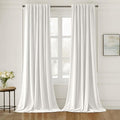 MIULEE White Velvet Pinch Pleat Blackout Curtains W52 X L90 Inches | 2 Panels by MIULEE