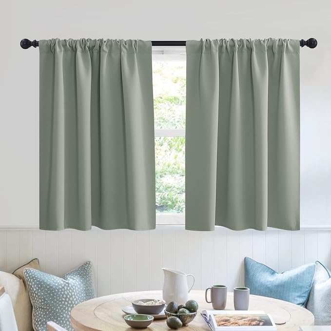 RYB HOME Short Blackout Privacy Curtains 30 inch Long by RYBHOME
