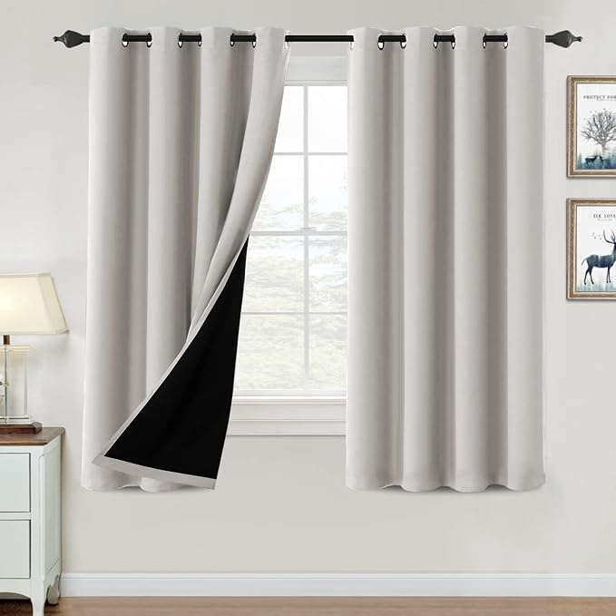 H.VERSAILTEX Oatmeal Blackout Curtains by HVERSAILTEX
