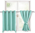 RV Short Blackout Curtains for Bedroom, 2 Panels, Aqua 52 x 36 Inch | Thermal by Hiasan