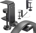 NCHONHONG Headphone Holder Under Desk Hook with Cable Organizer, Foldable Aluminum Headset Mount, Space-Saving Hanger for Most Headphones