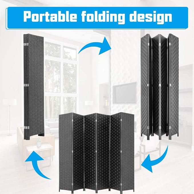 Room Dividers and Folding Privacy Screens 6 Panel 6 ft Foldable Portable Room - Image 6