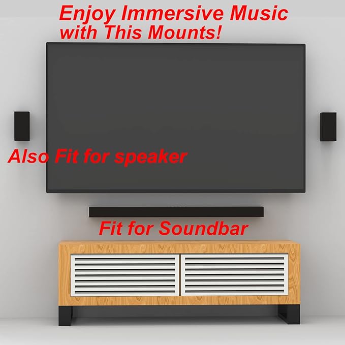 Vdsvksd Wall Mount for Samsung, Sony, Vizio, Roku Speakers - Rear, Satellite, Surround Sound & Bookshelf Speakers