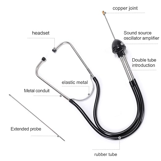 Lamoutor 2Pcs Automotive Mechanic Stethoscope Engine Stethoscope Tool for Cars, Trucks and Motorcycles