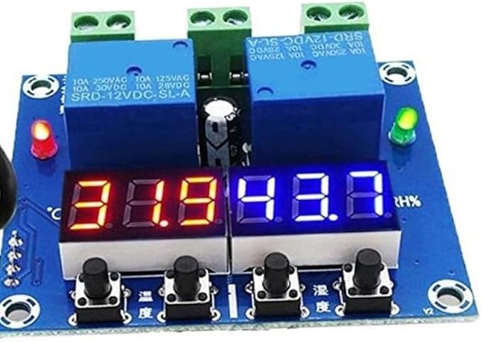 XH M452 Digital Temperature Humidity Control Module with Dual Relay Output and Integrated Detection Probe for Fast Response Environmental Monitoring