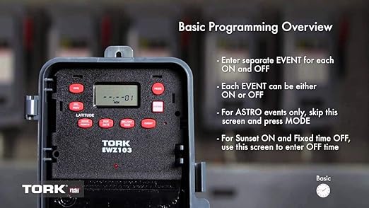 EWZ Series Multipurpose Control Astronomic 7 Day Time Switch, 120-277 VAC Input Supply, 1 Channel, DPST Output Dry Contact