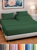 Split Head King Sheet Set – 4 Piece Flex Split Top King Sheets for Adjustable Beds - Fits 14” to 16" Mattress w/ Deep Pockets - Breathable & Cooling - Luxury Bedding and Wrinkle Free - Emerald Green
