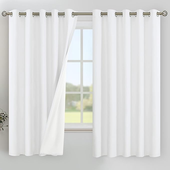YoungsTex White Linen Blackout Curtains by YoungsTex