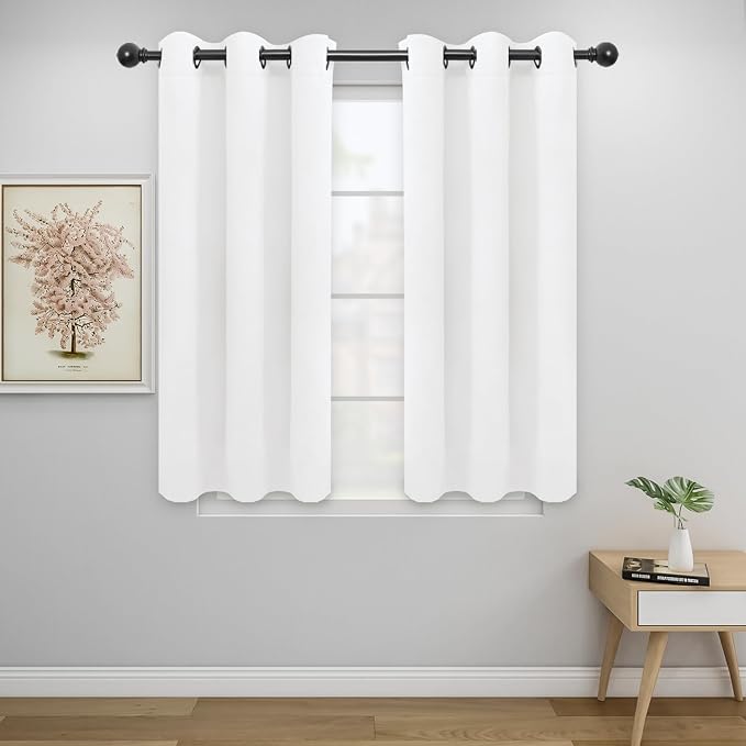 Easy-Going Thermal Grommet Curtains, 2 Panels 34x45 in, Noise Reduction by Easy-Going