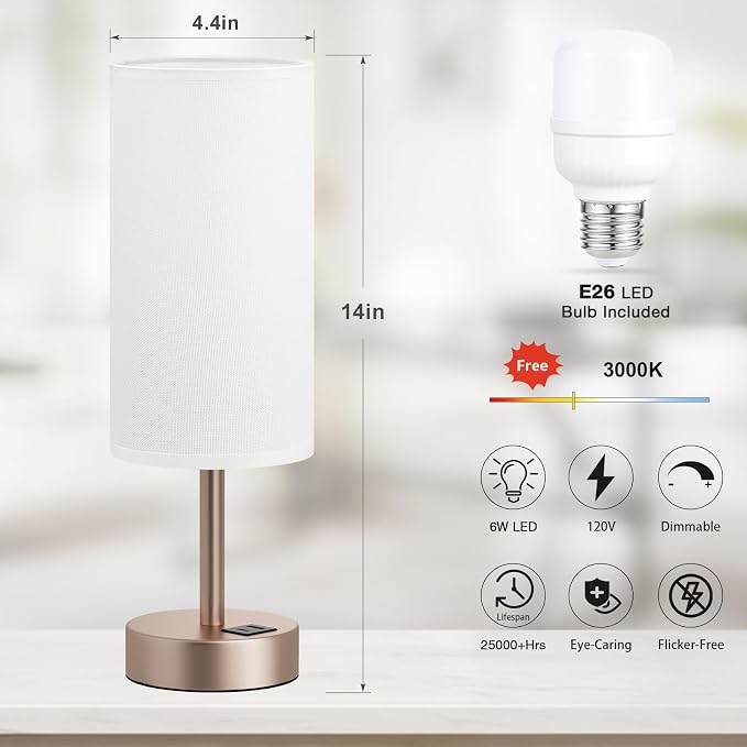 Dicoool Bedside Table Lamp for Bedroom - Image 5