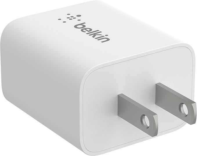 Belkin USB C Charger Block 20W, iPhone Charger Fast Charging - iPhone 17, Air, Pro, Pro Max, Samsung Galaxy S25, Google Pixel 10, iPad, AirPods, Apple Watch, Nintendo Switch 2 & More - White
