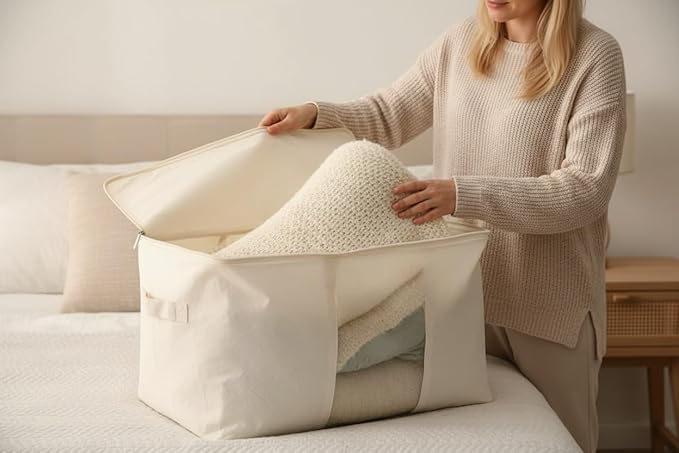 DoYiKe Soft Large Canvas Comforter Storage Bags - Image 5
