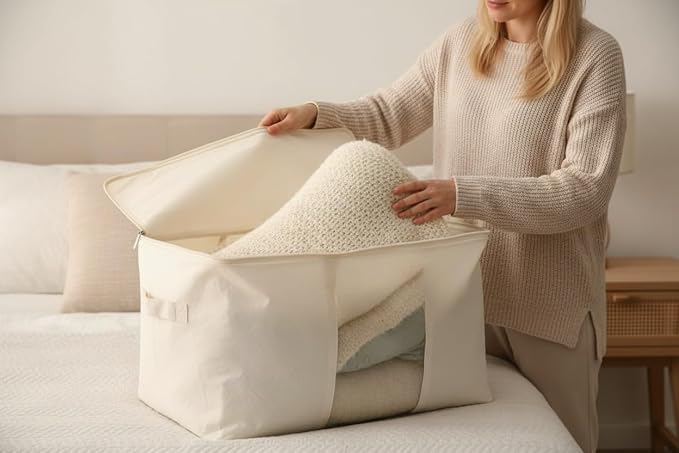 DoYiKe Soft Large Canvas Comforter Storage Bags - Image 5