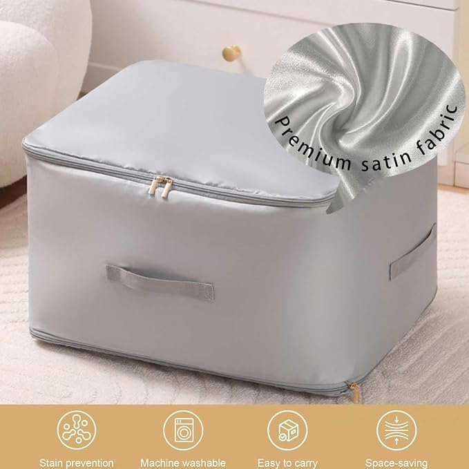 Comforter Storage Bag, Bedding & Blanket Self Compression Storage Organizer | - Image 2